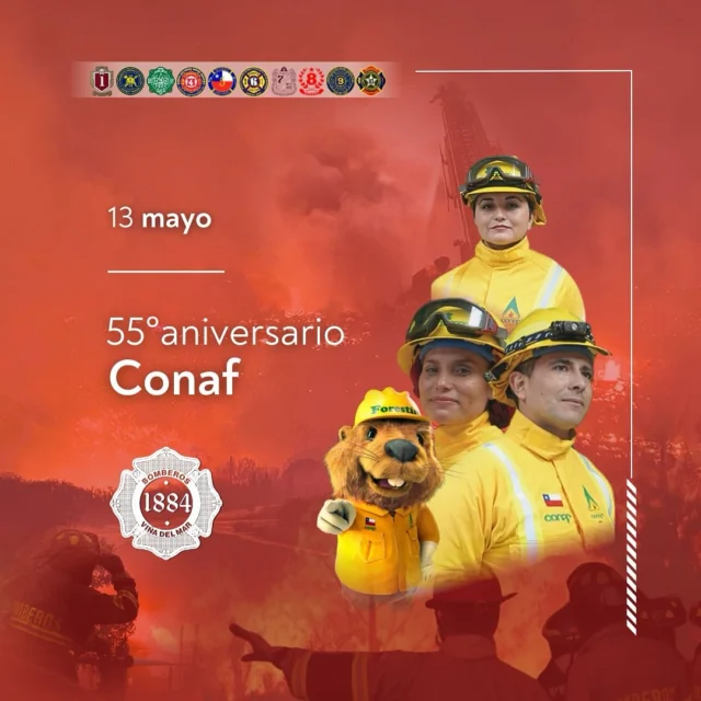 👩🏻‍🚒ANIVERSARIO•CONAF👨🏻‍🚒 Al conmemorarse el 55° aniversario de la Corporación Nacional Forestal, Conaf, en nombre del Honorable Directorio General, nuestro Superintendente, señor Hernán Pérez Parra, hace llegar un saludo a cada persona que integra la entidad encargada de preservar nuestros ecosistemas boscosos y xerofíticos, a lo largo y ancho de todo el país.

Pérez Parra aprovecha la ocasión para reconocer y destacar, el arduo trabajo que realizan durante la temporada de incendios forestales, respondiendo junto a nuestras Compañías para salvaguardar vidas y el ecosistema, de la acción del fuego.

#bomberosvina #bomberosdechile #vinadelmar #concon #conaf